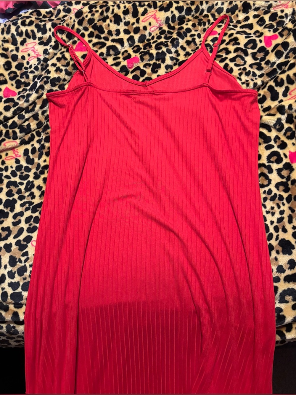 Absolutely Red Ribbed Slip Dress - Picture 2 of 5